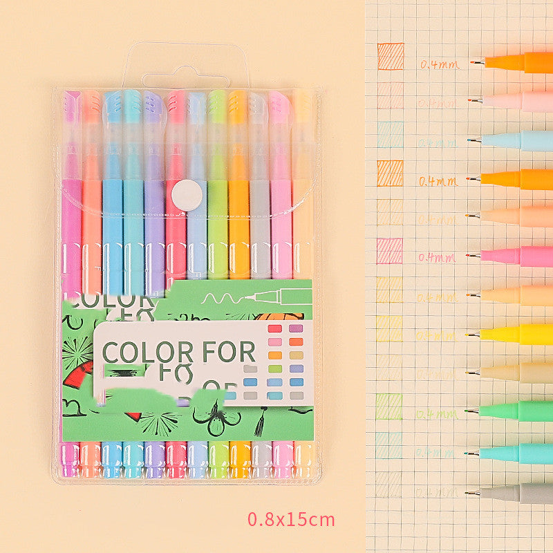 Set Of  For Students To Take Notes With Korean Retro Colored Pens