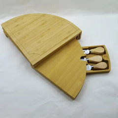 Bamboo Drawer Cheese Knife Bread Fruit Snack Plate