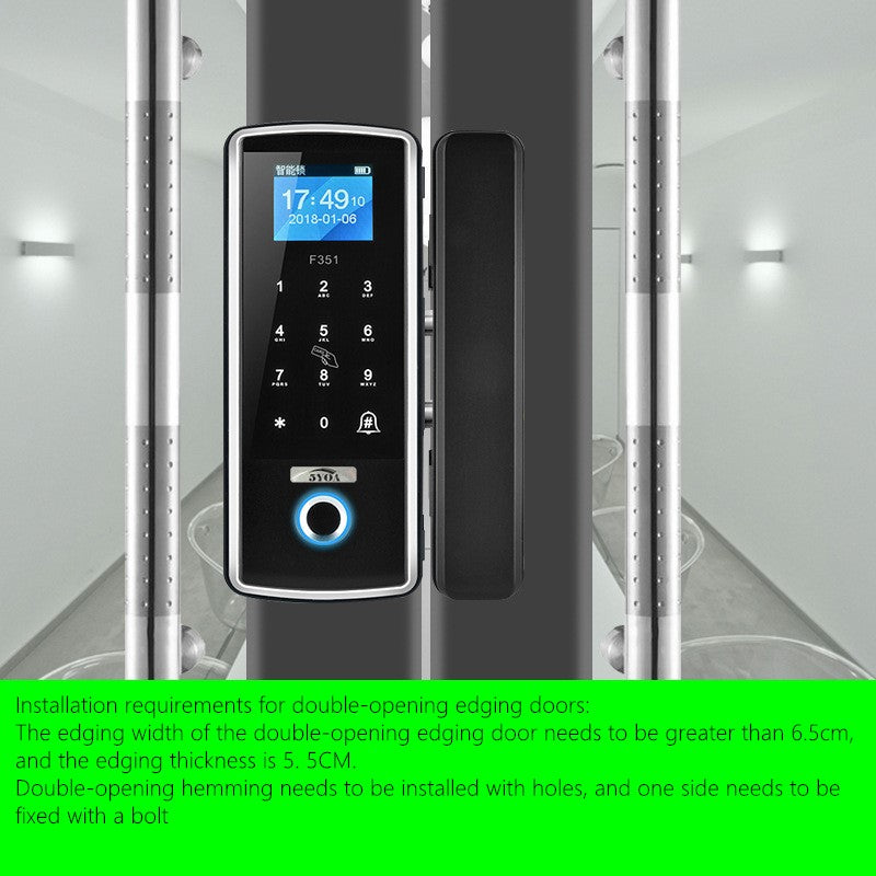 Smart glass door company office fingerprint lock