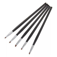 A Set Of 5 Durable Nail Brushes With Black Nail Polish