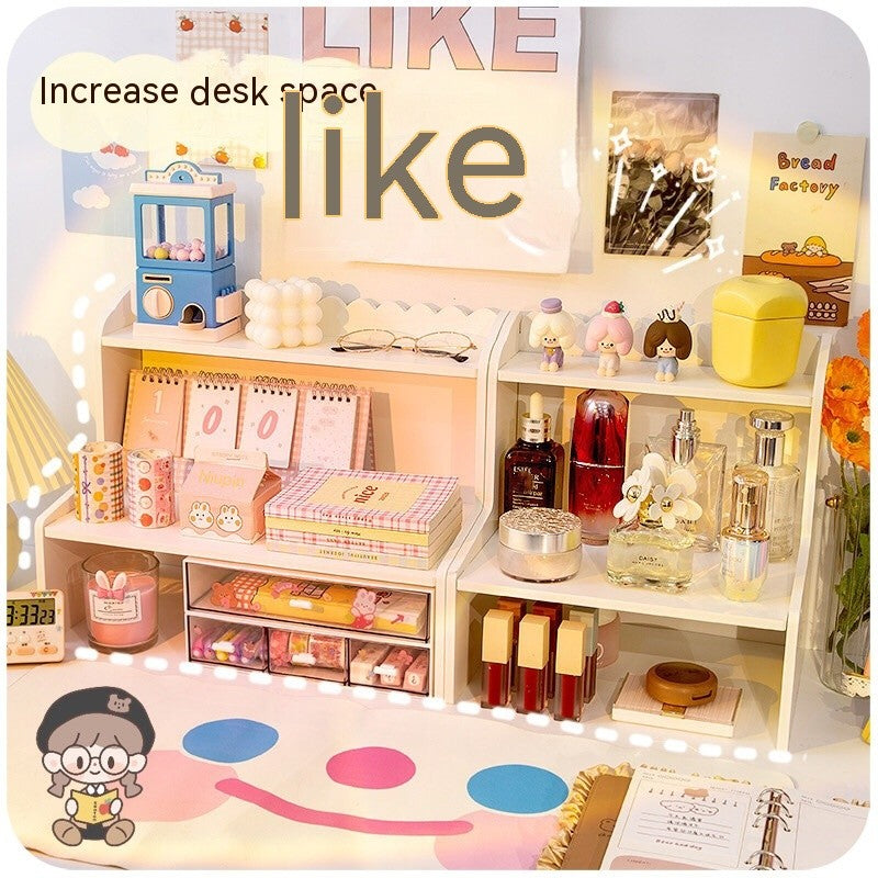 Desktop Multi-layer Storage Rack Office Desk Bookshelf Dormitory Bed Elevated Rack Table Storage Box