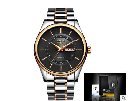 Fashion trend business waterproof steel belt watch men's multi-function luminous