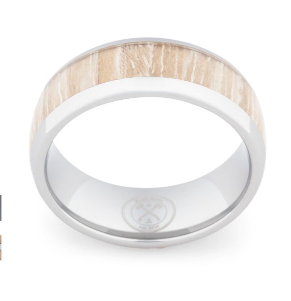 Light Koa Wood Tungsten Ring