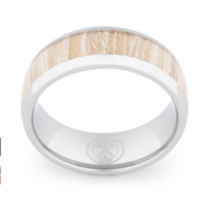 Light Koa Wood Tungsten Ring