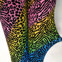 European And American Color Neon Leopard Print Women's Leggings