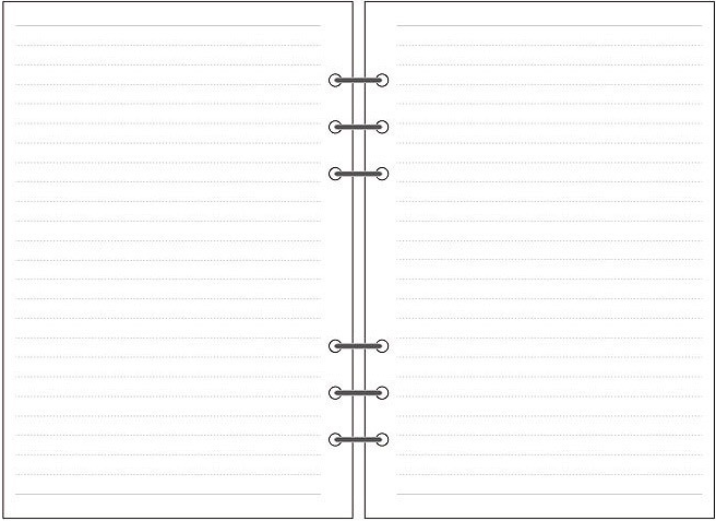 6-hole Notebook Loose-leaf Refill Blank Dot Matrix Horizontal Line