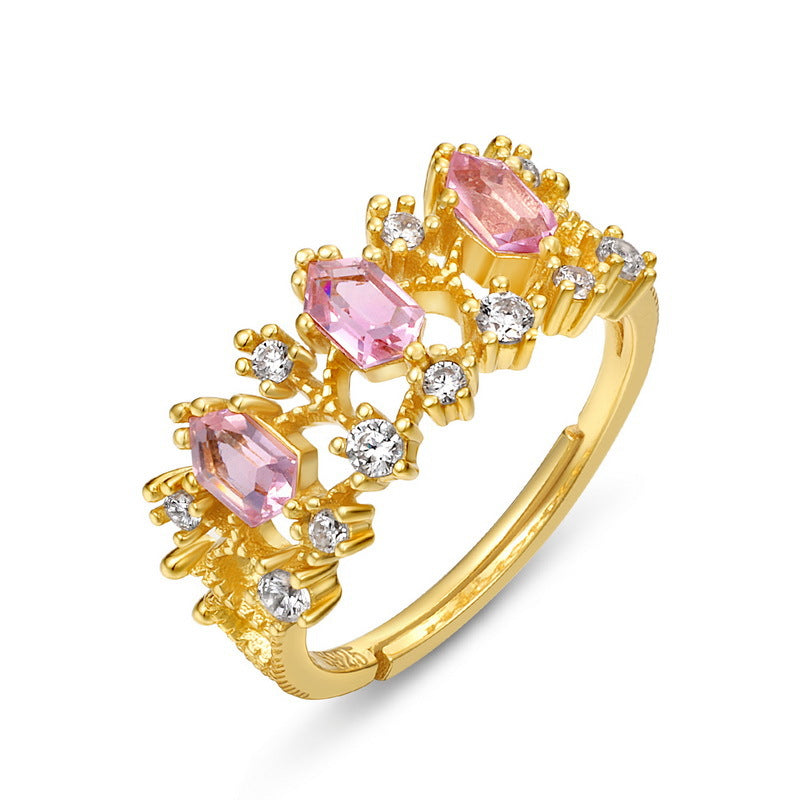 Light luxury color treasure ring