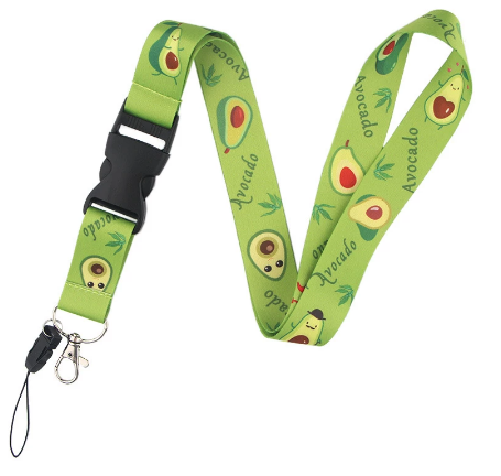 Fruit Avocado Cartoon Double-sided Printing Polyester Buckle Mobile Phone Lanyard