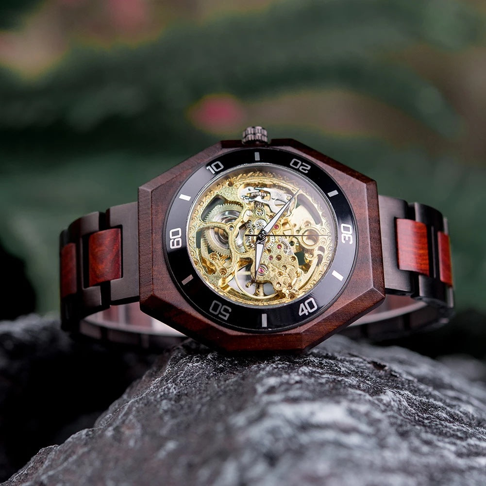 Automatic Wood Mechanical Men Fashion Watch