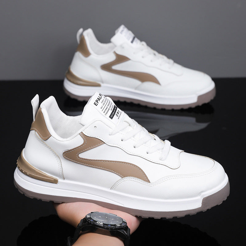 Trendy Lace-up Sneakers Casual Shoes Men's Fashion Versatile Round-toe Flat-soled Outdoor Casual Walking Running Shoes Students