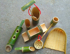 Bamboo tube toys, bamboo products, children''s sand water toys set 10 sets of sand water toys, play with sand and play with water toys