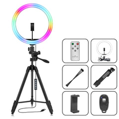 12 Inch Love Music Style RGB Ring Fill Light For Selfie Photography Tripod