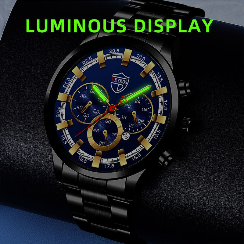 Men's Fashion Business Calendar Luminous Quartz Watch