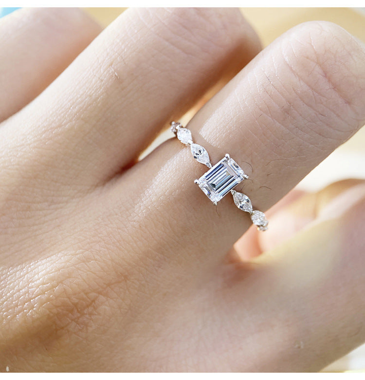 Light Luxury Ins All-match Silver Ring Women's Wedding Ring