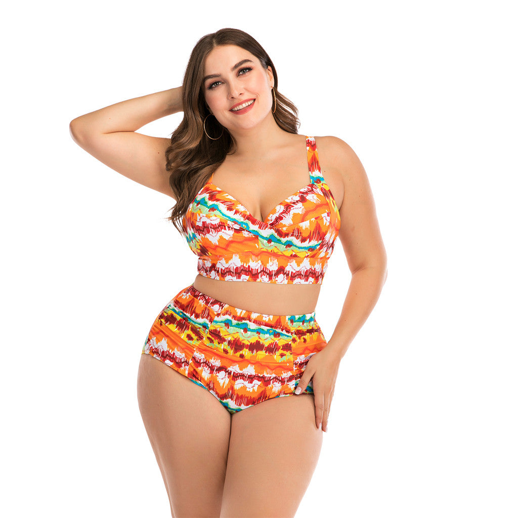 Plus size split swimsuit