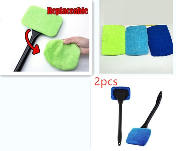 Car Window Pivoting Microfiber Cleaner Auto Window Cleaner