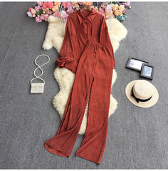 Socialite Temperament Leisure High Waist Drape Pleated Wide-leg Trousers