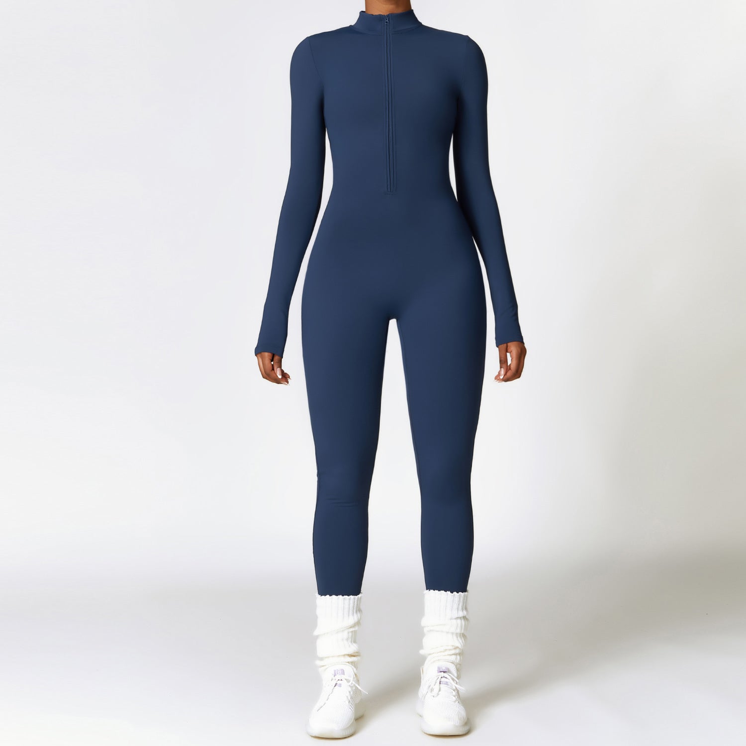 Winter Fleece-lined Yoga Jumpsuit Long Sleeve Warm