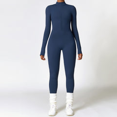 Winter Fleece-lined Yoga Jumpsuit Long Sleeve Warm