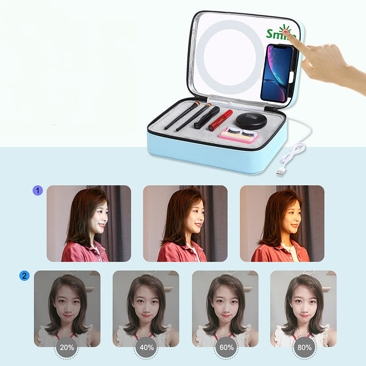 Live ring light mirror makeup box