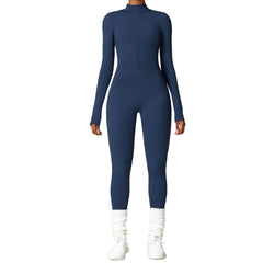 Winter Fleece-lined Yoga Jumpsuit Long Sleeve Warm