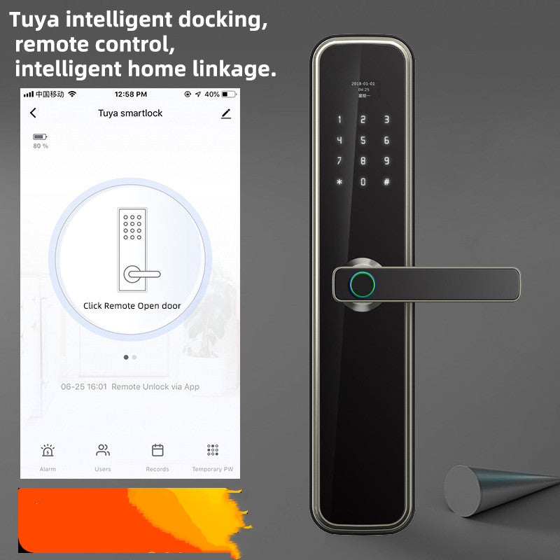 Tuya Door Smart Lock Fingerprint Password Lock Swipe APPca Rd