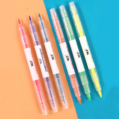 Double-Headed Marker Pen 6 Color Set Highlighter Pen