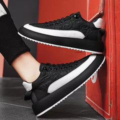 Trendy Color-blocked Sports Shoes Casual Lace Up Sneakers For Men Fashion Comfortable Versatile Thick-soled Walking Running Shoes