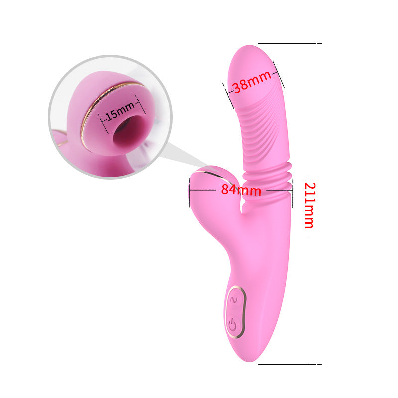 Automatic telescopic sucking vibrator