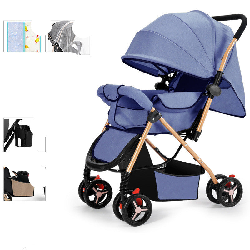 Baby Strollers Can Sit Or Lie Down And Fold Lightly To Absorb Shock