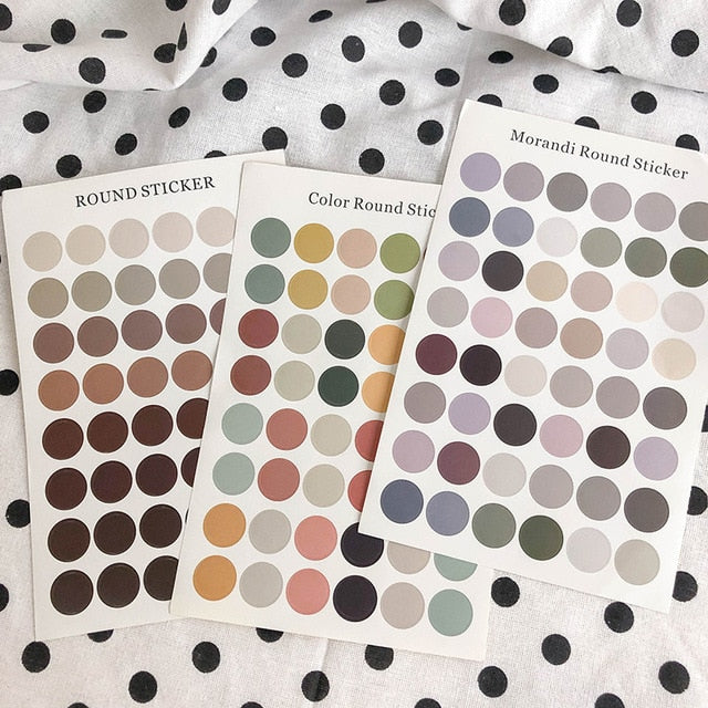 Morandi Earth Color Polka Dot Hand Account Seal Sticker