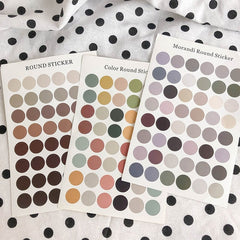 Morandi Earth Color Polka Dot Hand Account Seal Sticker