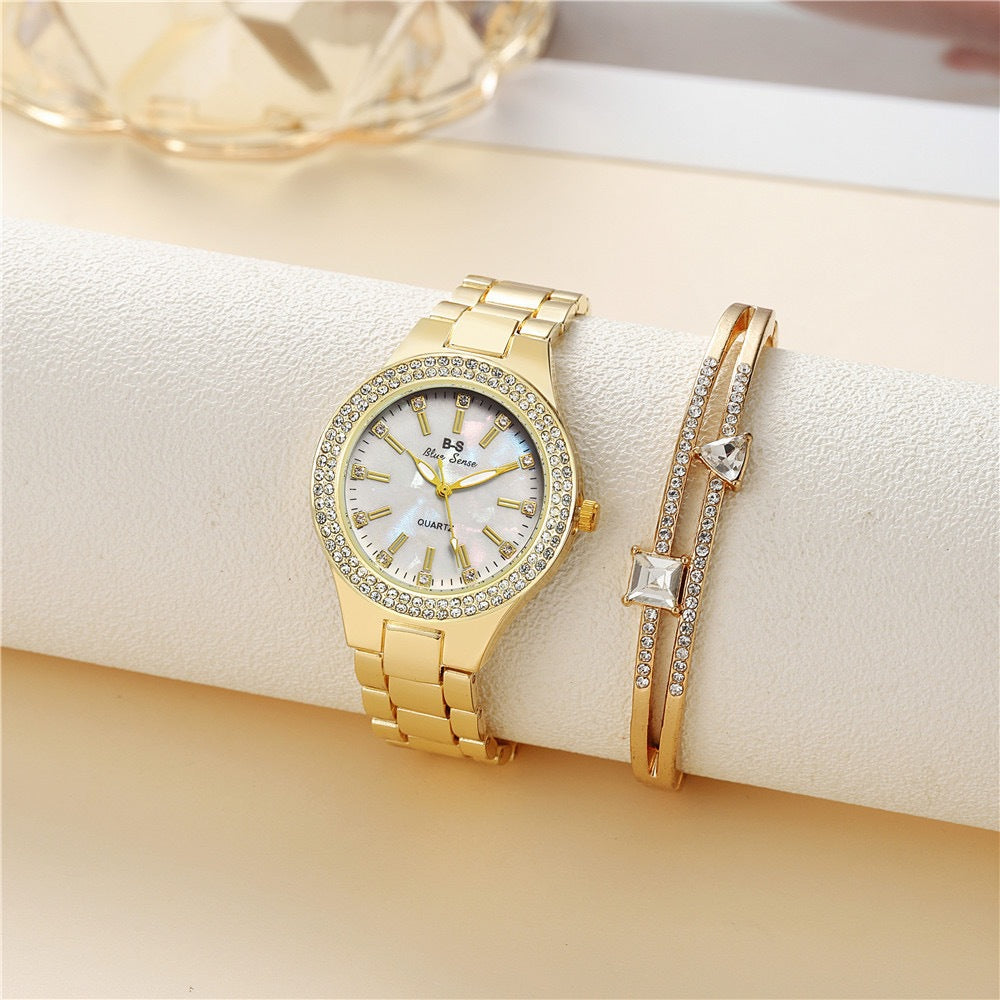 Diamond Women's Bracelet Watch Two-piece Set