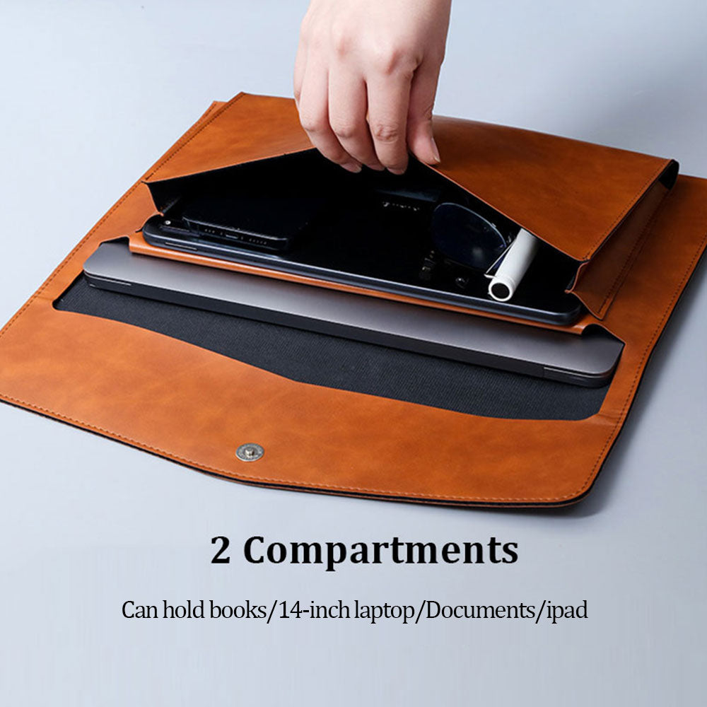 A4 File Bag Contains Large Capacity Double-layer Leather Protective Sleeve