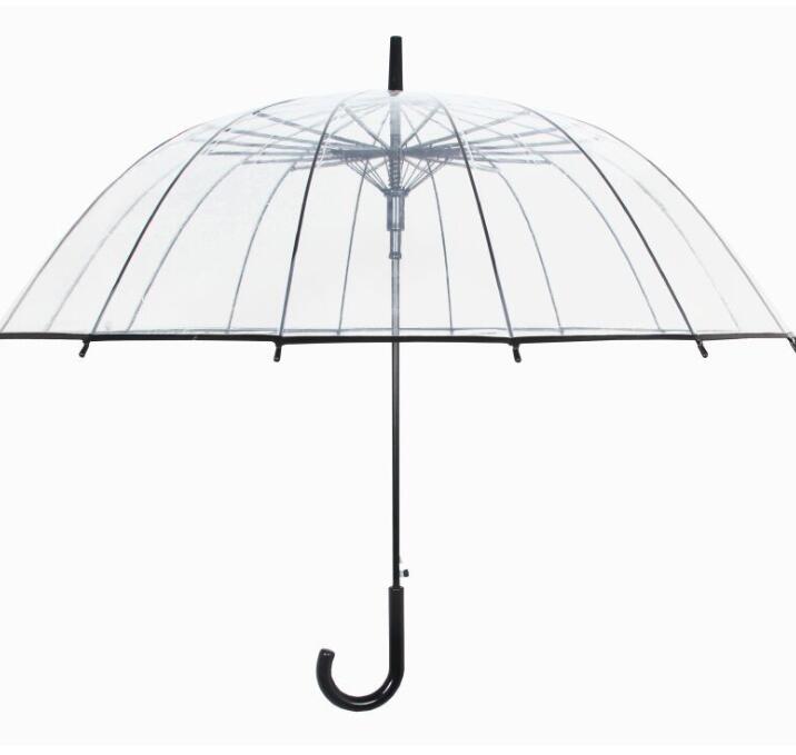 Big Long Handle 16 Rib Transparent Umbrella