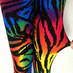 European And American Color Neon Leopard Print Women's Leggings