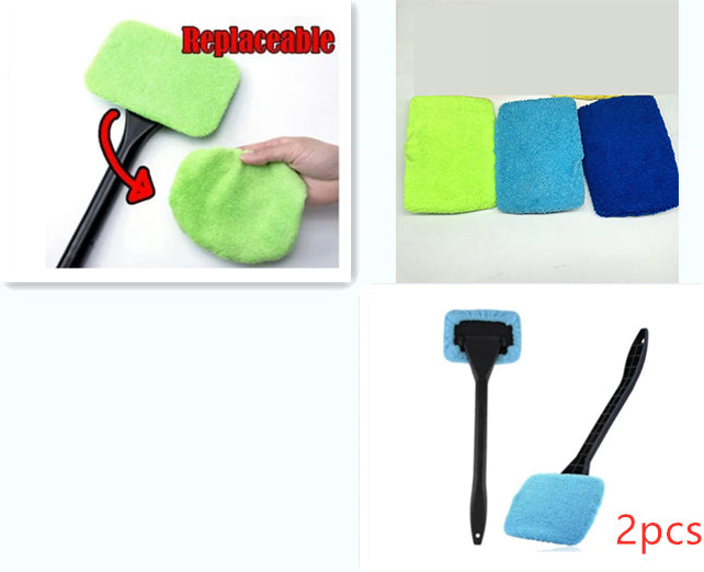 Car Window Pivoting Microfiber Cleaner Auto Window Cleaner