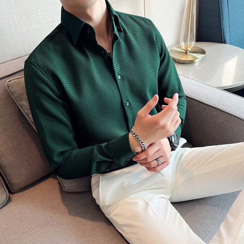 Men's Long-sleeved Business High-grade Slim Shirt