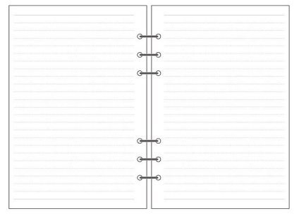 6-hole Notebook Loose-leaf Refill Blank Dot Matrix Horizontal Line