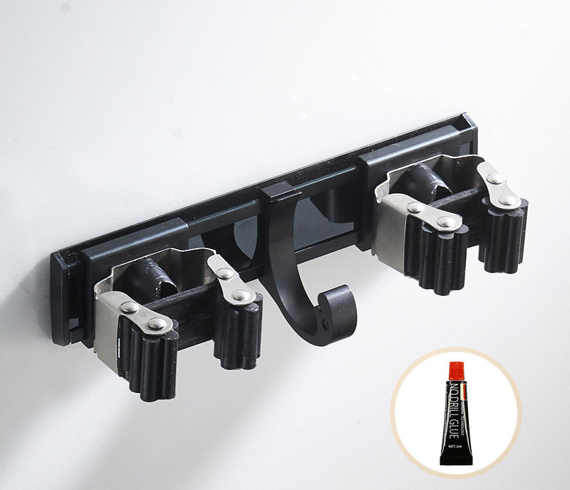 Black Wall Mount Mop Clip Mop Holder Stainless Steel