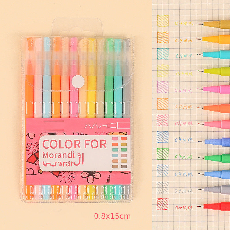 Set Of  For Students To Take Notes With Korean Retro Colored Pens