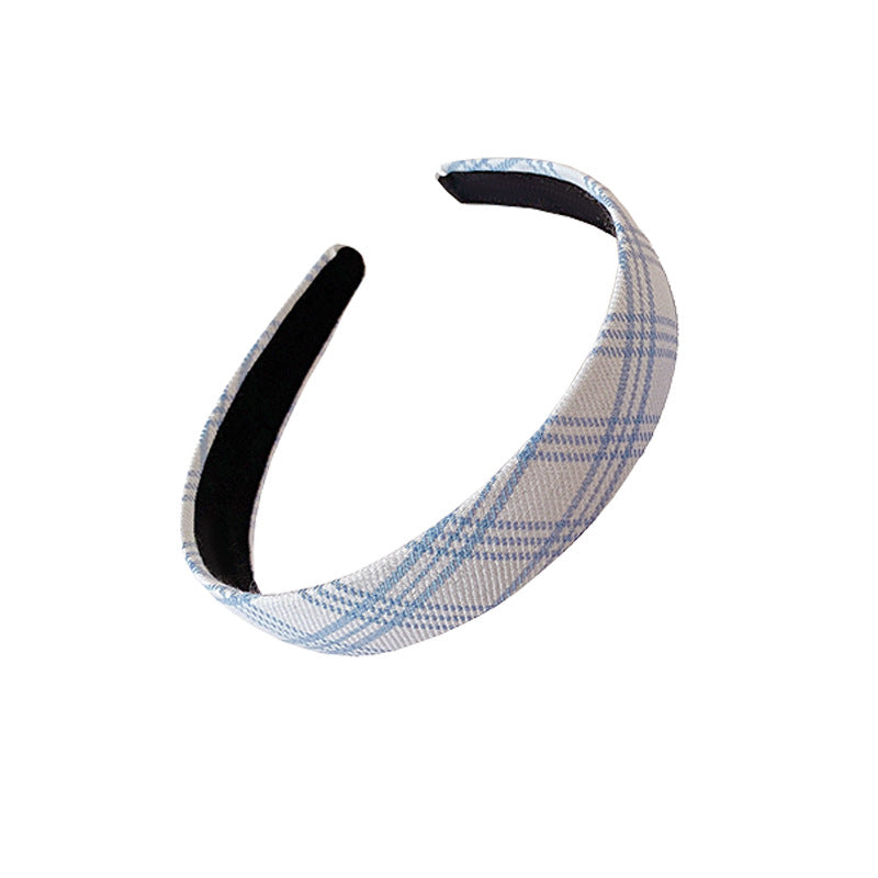 Blue And White Plaid Hair Band Ring Head Rope Rubber Band Hair Ring