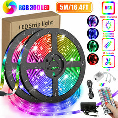 16.4FT RGB Flexible 300LED Strip Light SMD Remote Fairy Lights Room TV Party Bar  LED Strip Light Remote Fairy Light Room Party Waterproof