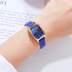 Women's Watch Classic Fashion Square Toe Watch Pu Strap Quartz Watch Bracelet Set