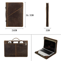 14.2-inch Genuine Leather Protective Case Laptop Handbag