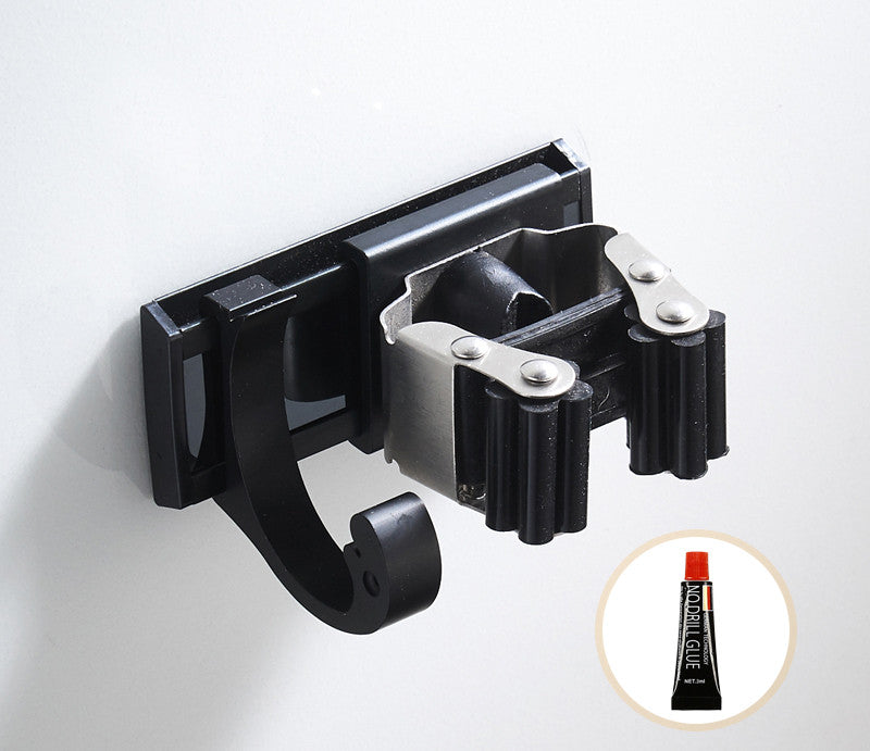 Black Wall Mount Mop Clip Mop Holder Stainless Steel