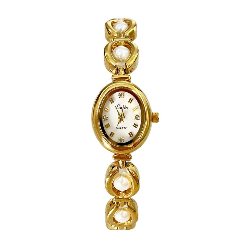 New Mid-ancient Light Luxury Imitation Pearl Watch Temperamental Bracelet Women's Watch