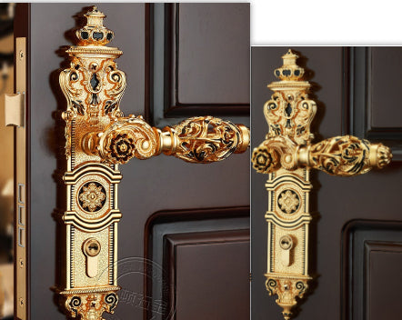 Wooden Door Lock Handle Lock Room Door Lock European Luxury Style Villa Lock