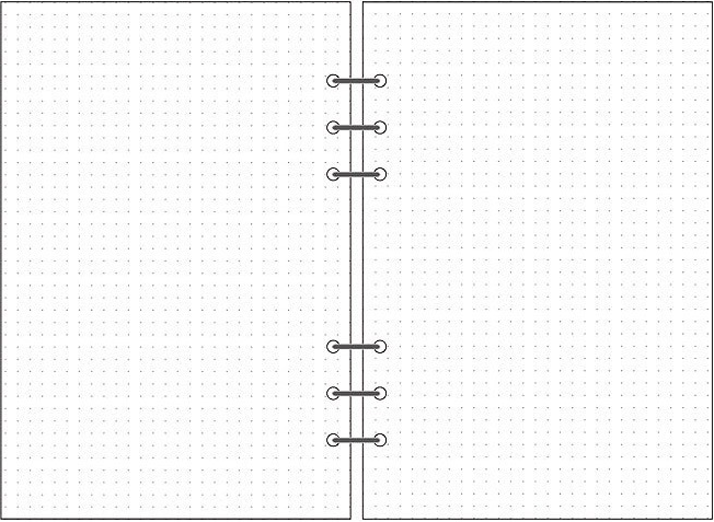 6-hole Notebook Loose-leaf Refill Blank Dot Matrix Horizontal Line