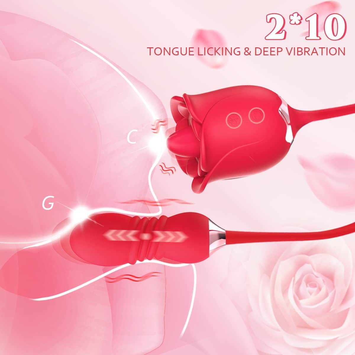 Women's Telescopic Massage Vibrator Rose